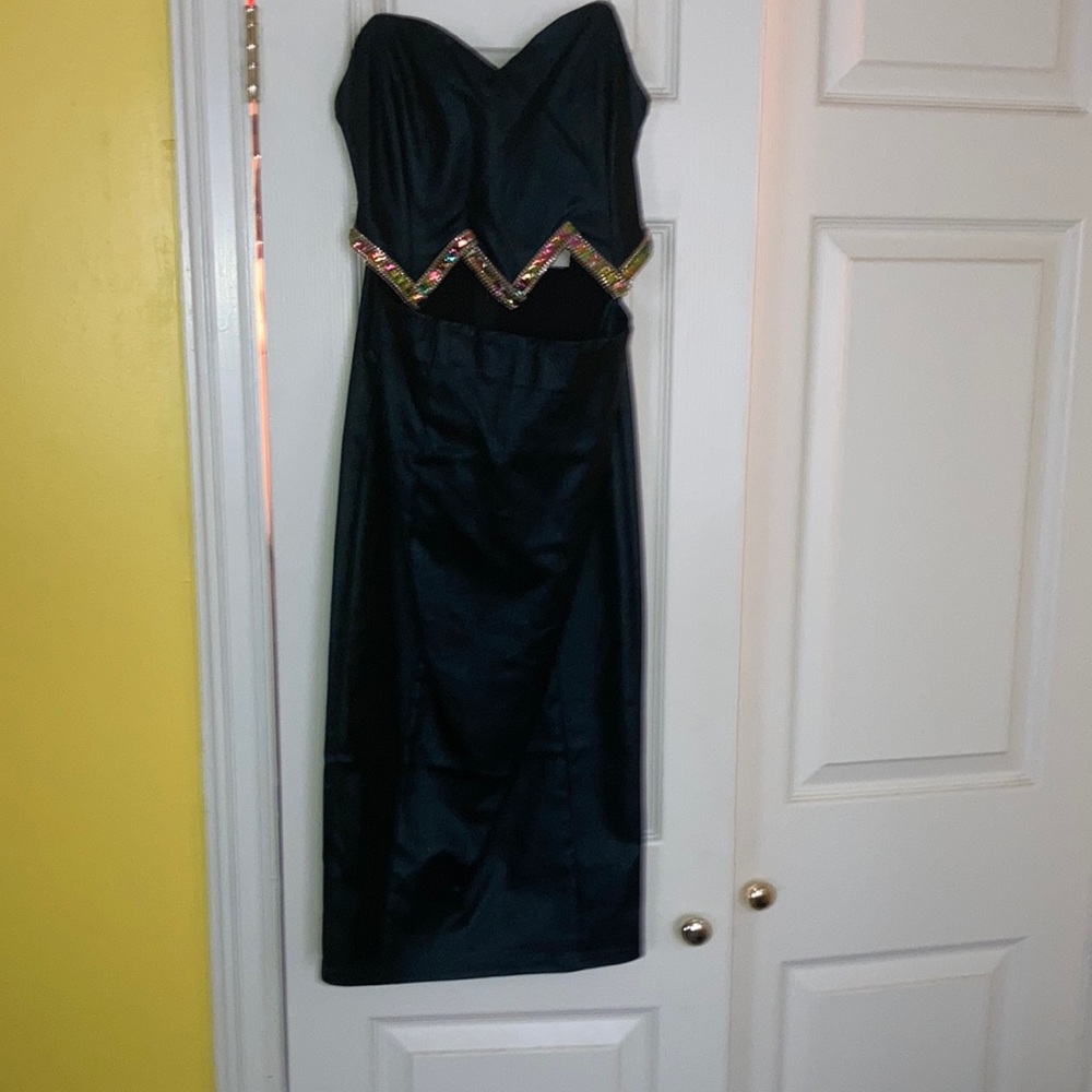 Strapless dress sequin accents